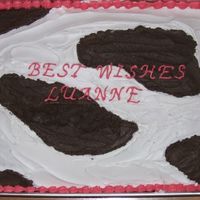 Best Wishes I forgot that I was out of cake boards so I left this in the pan! It was a going away party cake for a co-worker (we're in the dairy...