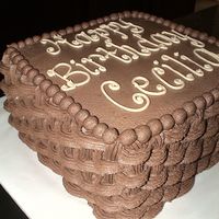 Chocolate Basketweave VERY last minute cake order. chocolate cake with choc BC filling and icing. VERY chocolate!