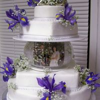 25Th Wedding Anniversary I made this cake for my parents 25th wedding anniversary. It has 3 pictures in the fluted bowl between the layers. I also put Iris's...