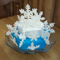 Christmas Snowflake Cake The snowflakes are royal icing and a first attempt. The reason they are put into the cake the way they are is because most of them broke...