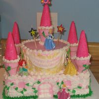 Castle Cake My daughter wanted a castle cake so I searched all the sites and came up with a little bit of everything. Towers are ice cream cones and...
