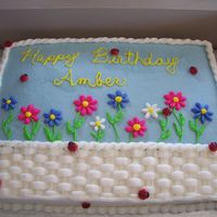 Basket Of Flowers I made this 11 x 15 lemon w/BC cake for a co-workers daughters birthday. I was inspired by a few ideas/cakes I saw on this website. She...