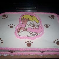 Cake For Humane Society Fundraiser Vanilla cake iced in buttercream, FBCT, buttercream paws (thanks cake central for your help!).
