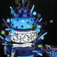 Over The Hill 50Th This cake was done for a 50th surprise party. She wanted me to use the colors and designs from the invite which you can see pictured with...