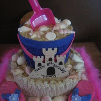 Beach Blast Party This was for a beach party themed cake. All done in buttercream. All edible except for sandcastle plaque and shovel.