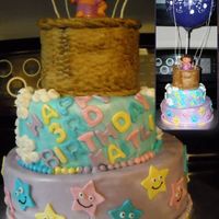 Dora peanut butter flavored cake with grape jelly and cream cheese icing filling. 4", 6", 8" cakes. covered in fondant.