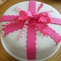 Pink fondant cake!! please leave ur comment!!!
