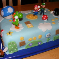 Super Mario Bros. Wii! first time really trying fondant, so please excuse the mistakes :) Had to make this for my son's 7th birthday, as he is obsessed with...
