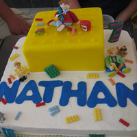 Nathan's Lego Cake This was a lego cake for my grandson. I made figurines of my grandkids and place them in the cake with the legos. The animals are a...
