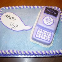 Cell Phone Birthday This is a cake for a 14 year old's birthday. She was getting a cell phone for a gift! It is a yellow cake with buttercream for the...