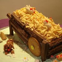 Other Cakes pond cake with BC ,all the decorations are edible. thank you very much for looking and i would be very greatful for any comments good or...