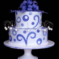 50Th Birthday This cake was made for a lady who was celebrating her 50th birthday. The only thing I was given to work with was the color purple. White...