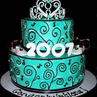 Class Of 2007 This cake was done for a young lady graduating from HS. I was told that her favorite colors were turquoise and brown and that she was...