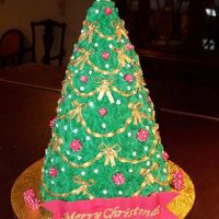 Bunco (Dice) Christmas Tree 1 each 9",8",7",6",5",4" vanilla cake with strawberry filling topped with rice treats for the tip and covered...