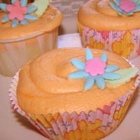 True Vanilla Bean Chiffon Cupcake With Butter Cream And Fondant Accents. 