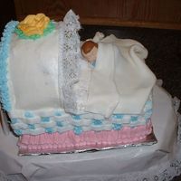 Practice Cake Bassinet First 3-D cake I did practicing for my sister's baby shower. I really need some work making my cakes neater!