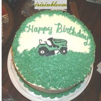 Birthday White cake with bc and bct. Made for my MIL neighbor who is 82 and just dearly loves to mow:)