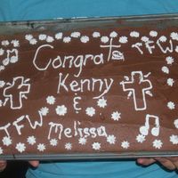 My Cake For Kenny And Melissa cake i made for my youth pastors who were made official the other day...choco with my signature cocoa frosting...im thirteen, so this is a...