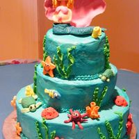 Mermaid Under The Sea Cake BUTTERcream with fondant accents.