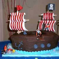 Pirate Ship Pirate cake for my son's 5th birthday. He loved it.