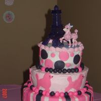 Pink Poodle In Paris I made this cake for my two year old daughter's B-Day party. The theme was pink poodles in Paris. I think my daughter really liked the...