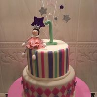 Millie Bottom chocolate cake with chocolate SMBC, top vanilla cake with regular SMBC. Covered in fondant, all decoration fondant. I love how it...