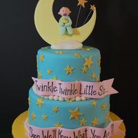 Moon Baby My friend found the cake she wanted online so I can't tell you who the original design was. I love all the stars on this cake. Moon,...