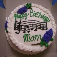 Piano Lilac Cake For my mom's birthday. She's a music teacher and her favorite flower is lilac.Cake is cherry almond with almond buttercream and...