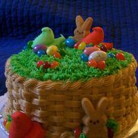 Easter Basket Cake One of my favorite cakes! Cake was made for Easter. Vanilla Cake with chocolate buttercream and basketweave. Decorations are jelly beans,...