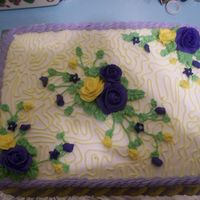 Rose Cake All decorations in buttercream. Just practicing roses and using leftover frosting.