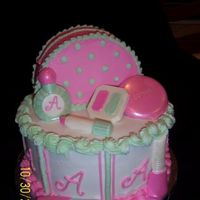 Make Up Bag Here's my take on a make up cake. 8" Chocolate with bavarian cream, and 6" "bag". All decorated with BC. Make up...