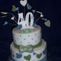 40Th Anniversary This was a surprise cake for my Parent's 40th Anniversary. It is 8 & 6" French Vanilla with Bavarian Cream filling iced in BC...