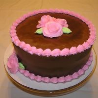 Roses I made this for dessert the other night. It's chocolate cake with Fast Fudge Frosting.