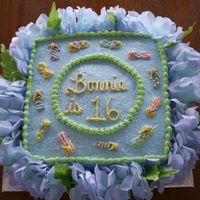 Happy 16Th Birthday Bonnie This cake was french vanilla with a vanilla/almond icing. Bonnie's theme was Hawaiian and used the invitation as my inspiration for...