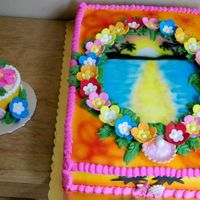 Tropical Fun Although this was a cake for a 3 yr old, I didn't want to lable it as a "children's" birthday cake. The plaque in the...