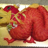 Ruby The Dragon I have been wanting to make a dragon cake for some time and finally I had a reason to do it! It was a time consuming but fun cake to make....