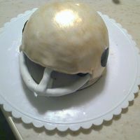 Football Helment Chocolate cake with Fondant and cold dust Face mask done in Fondant with Wire