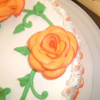 Orange Rose 8Round cake, nice orange rose!