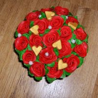 Red Roses And Gold Hearts 