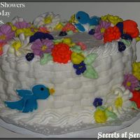 Another Wilton Class This was just another cake I had to do for wilton, I was s urprised at how easy the basketweave was...but poor mister birdy had some beak...