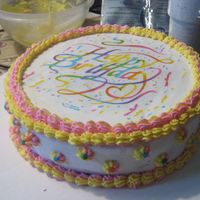 Quick Grandmothers Bday Just a quick cake done for grandmothers birthday just playing around w/colors and probably the EASIEST cake i've ever done hehe