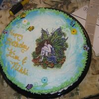 Fairy Cake my moms friend at work loves faires, so we made this for her birthday. since they were celebrating at the same time for another girl we...