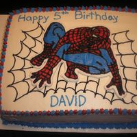 Spiderman My five year old son's birthday cake! He loved it and the expression on his face was priceless! (Thanks bellsnbows for the inspiration...