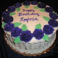 Pa270092.jpg This is my 1st post and the 1st time that I've tried basketweave since Wilton 2, 3 months ago. The roses are made from the air dried...