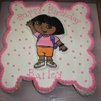 Dora cupcake cake for a Dora fan, Dora is fbct