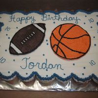 Sports cupcake cake for a sports fan, balls are fbct