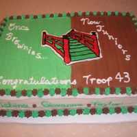 Girl Scouts I made this cake for a brownie to girl scouts bridging ceremony. I made a mistake because the "once brownies" should have been on...