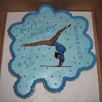 Gymnastics Birthday Cupcake Cake Gymnastics cupcake cake. I started out with an fbct but it broke, so plan B was the piping gel transfer at the last minute. It came out ok...