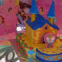 Cinderella Birthday Cake I used the pattern from the Wilton Yearbook. I did not have the house shaped pan from the cake, so I just carved the house out of square...