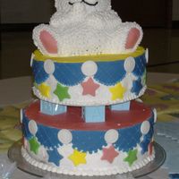 Teddy Bear Cake Here is a baby shower cake strawberry & vanilla layers with BC and fondont frosting.